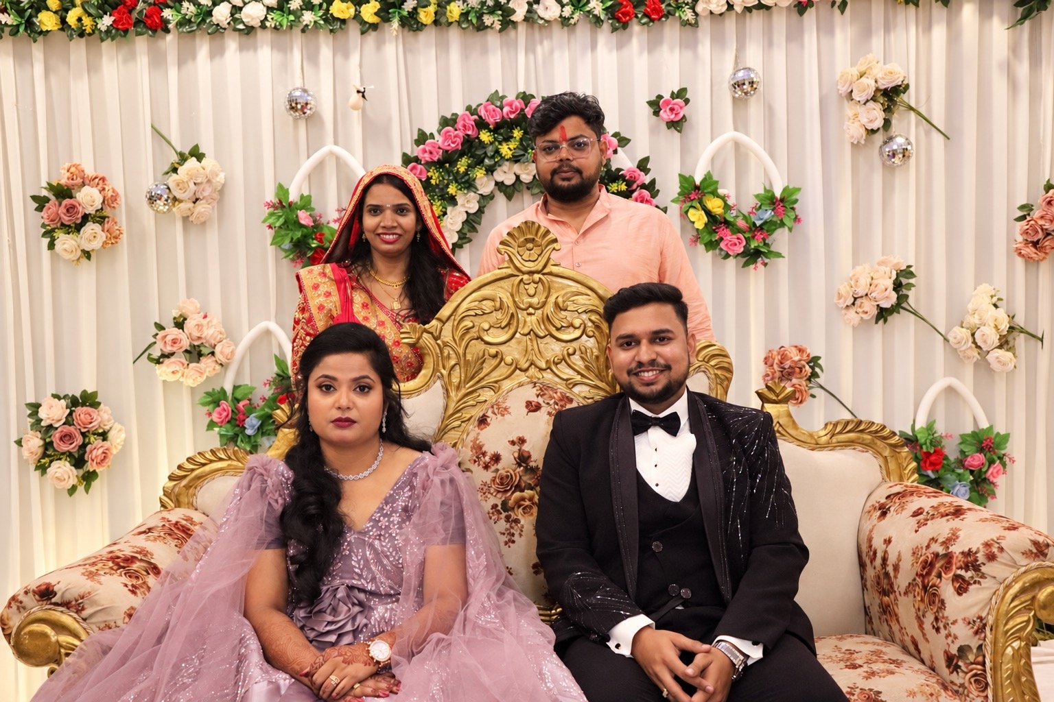 Family portrait with Dipali and Anurag